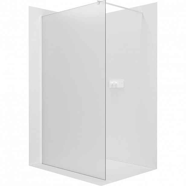 Sprchová zástěna Walk-in Onyx Round L/P - 8 mm - kulatá vzpěra - bílá matná, mléčné sklo - 60x200 cm