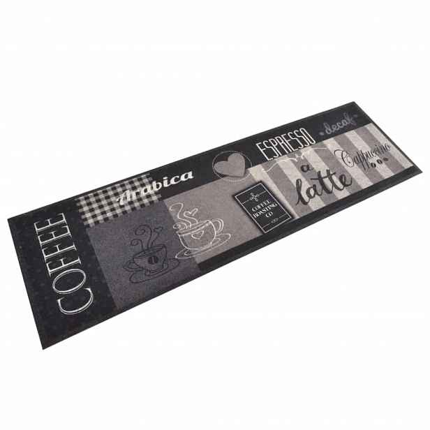vidaXL Kuchyňský koberec omyvatelný Káva černý 45 x 150 cm samet