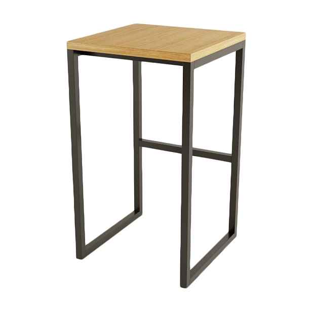 Černá/v přírodní barvě barová stolička v dekoru dubu Frame – Woodman