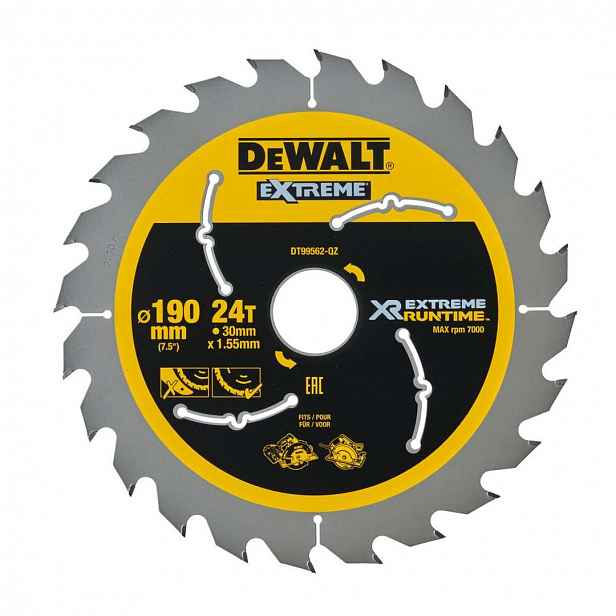 DeWALT - Pilový kotouč na dřevo 190x30 mm, 24 zubů DT99562