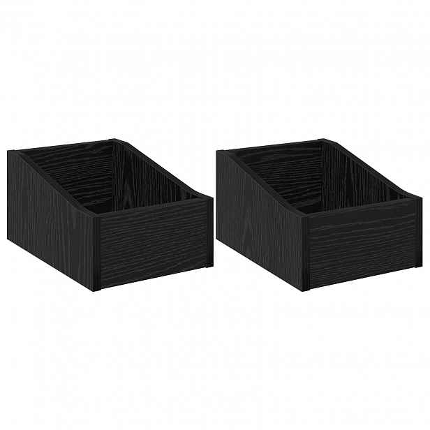 vidaXL Krabice na LP desky 2 ks Černý dub 23 x 33 x 16 cm
