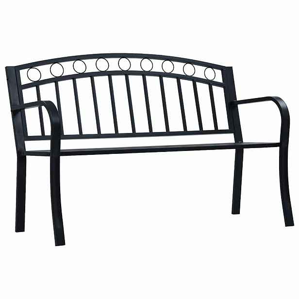vidaXL Zahradní lavice 125 cm černá ocel