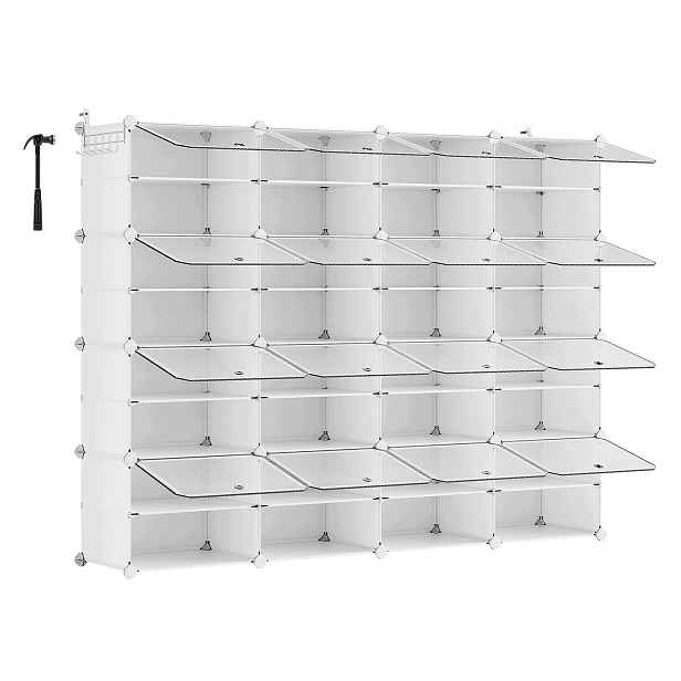 Botník organizér krabice 164,5 x 124,6 x 32 cm bezbarvá, bílá