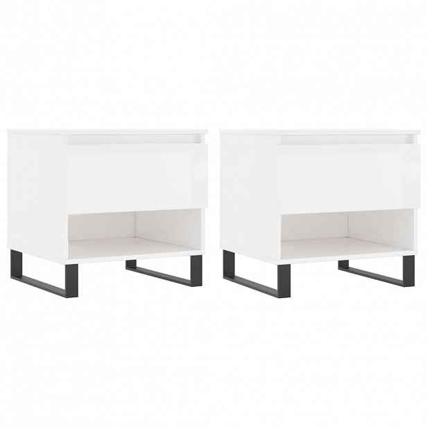 vidaXL Konferenční stolky 2 ks lesklé bílé 50x46x50cm kompozitní dřevo