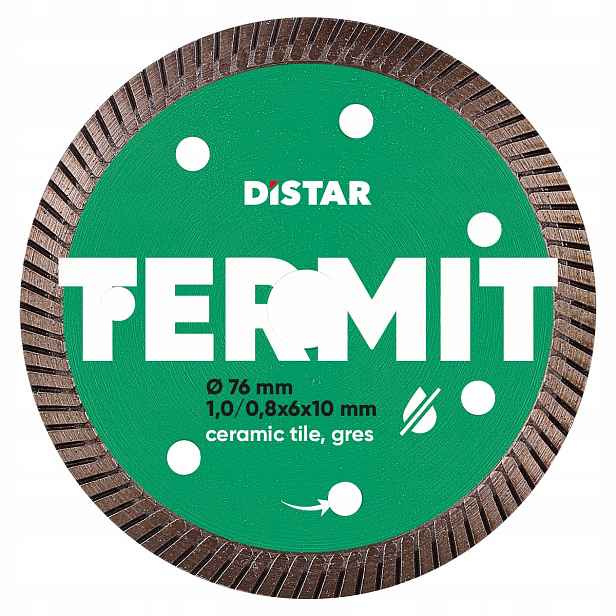 Diamantový kotouč Distar Termit pro řezání slinuté dlažby o průměru 76 mm