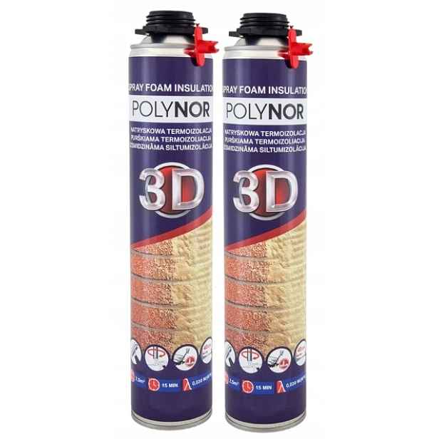 Pur Sprchová Pěna Polynor 3D Sada 2x 850 ml Izolace Zateplení