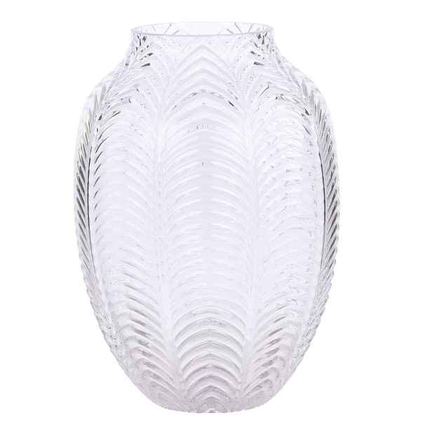 Transparentní skleněná dekorační váza Leaf  - Ø 18*25cm Chic Antique