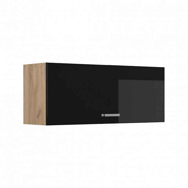 Vicco VĚŠÁK NA STĚNU R-Line, Černý vysoký lesk/Zlatý mocný dub, 100 cm Plochý