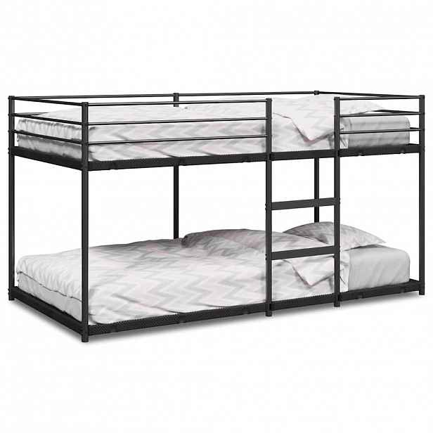vidaXL Patrová postel bez matrace černá 90x200 cm ocel