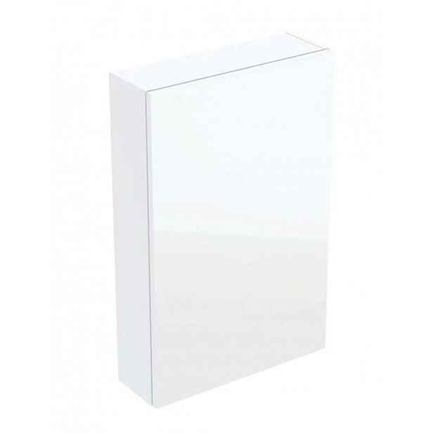 Geberit - Skříňka 70x45x15 cm, 1 dvířka, panty L/P, bílá/sklo bílé 502.318.01.2