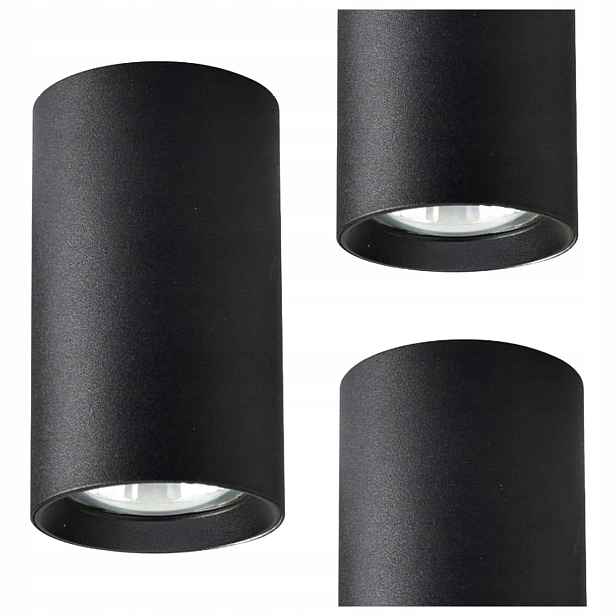 Nástěnná Tuba Manacor 13 CM Černá 1XGU10 Stropní Svítidlo Kulatý Light Prestige