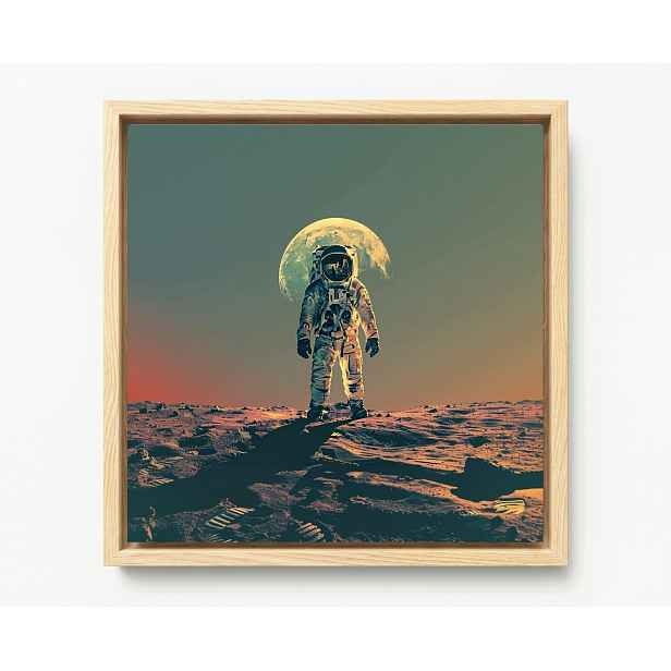 Obraz Rám Americký Box Astronauta Měsíc Mars Vesmír Planeta 60x60