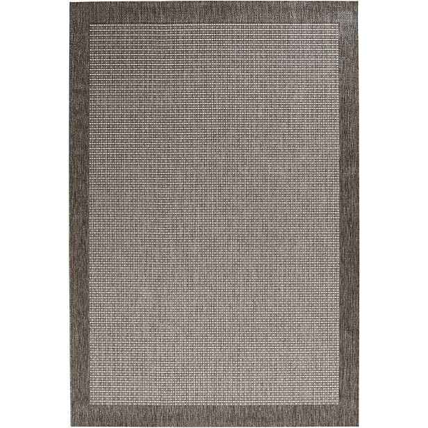 Šedý koberec sisal, plochý na terasu, vnější vnitřní 200 x 290 cm