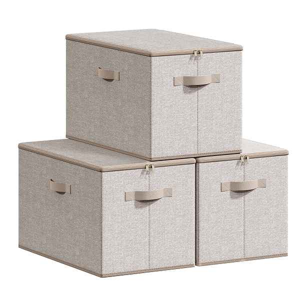 Songmics Úložné boxy s víkem, 3 ks, 50 x 30 x 30 cm