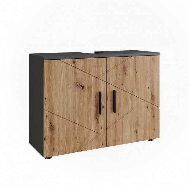 Vicco TOALETNÍ STOLEK Irma, Antracit/Zlatý mocný dub, 80 x 59 cm se 2 dveřmi