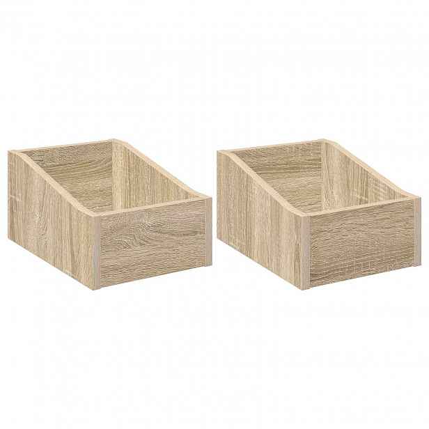 vidaXL Krabice na LP desky 2 ks Dub sonoma 23 x 33 x 16 cm