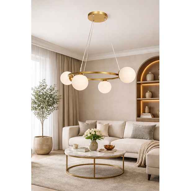 Euro-Lamp Závěsná lampa Ring 4 zlatá 4x60W Výrobce