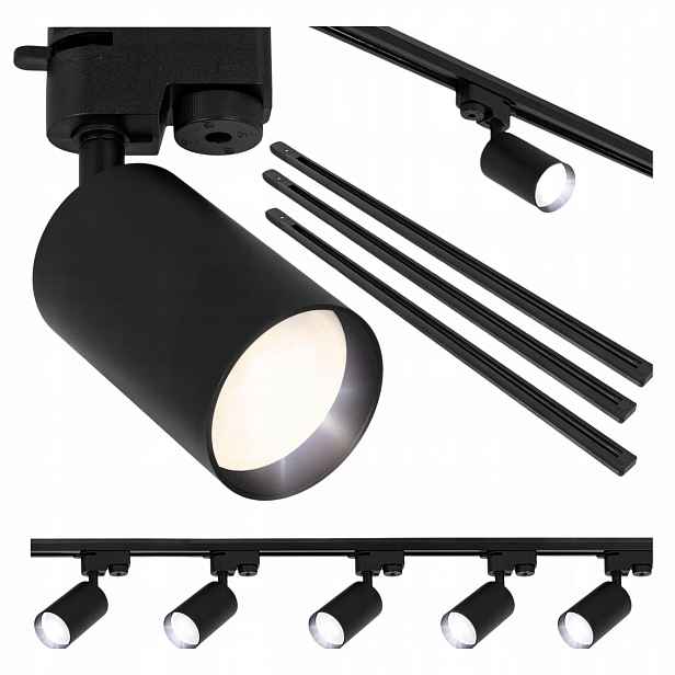 Osvětlení kolejnicová lišta 3 m Reflektor Lampa 5 x GU10 Kolejnice 3 x 1 m
