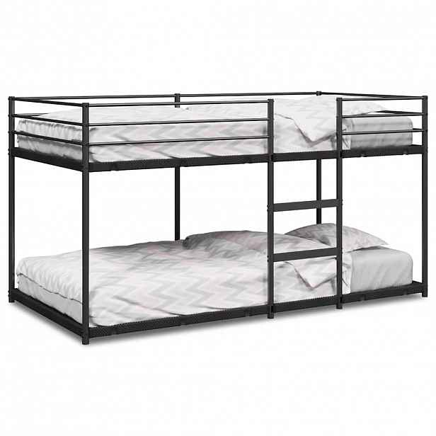 vidaXL Patrová postel bez matrace černá 100x200 cm ocel
