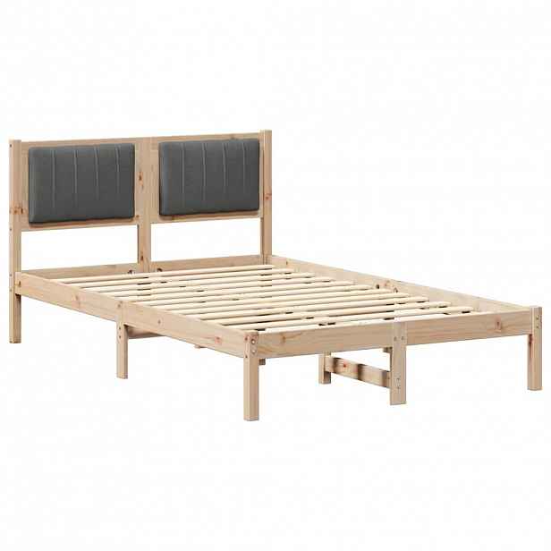 vidaXL Rám postele s čalouněným čelem s čelo Tmavě šedá 120 x 200 cm