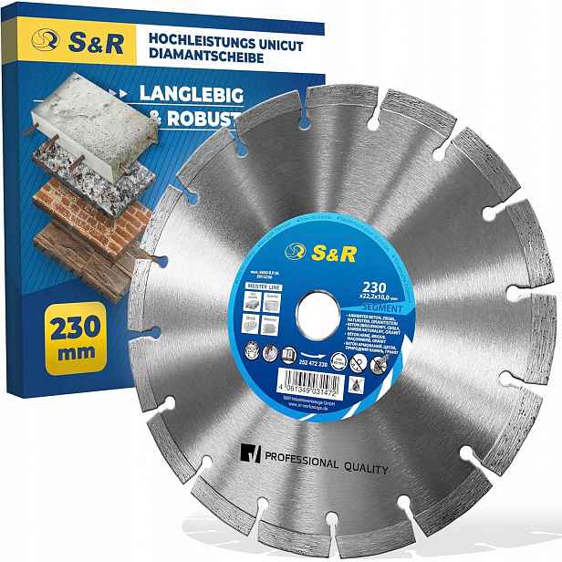 Diamantový kotouč 230 mm na kameninu betonu S&r Meister