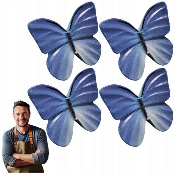 Nábytková Úchytka Dětský nábytkový knoflík Motýlek Modrý 4ks