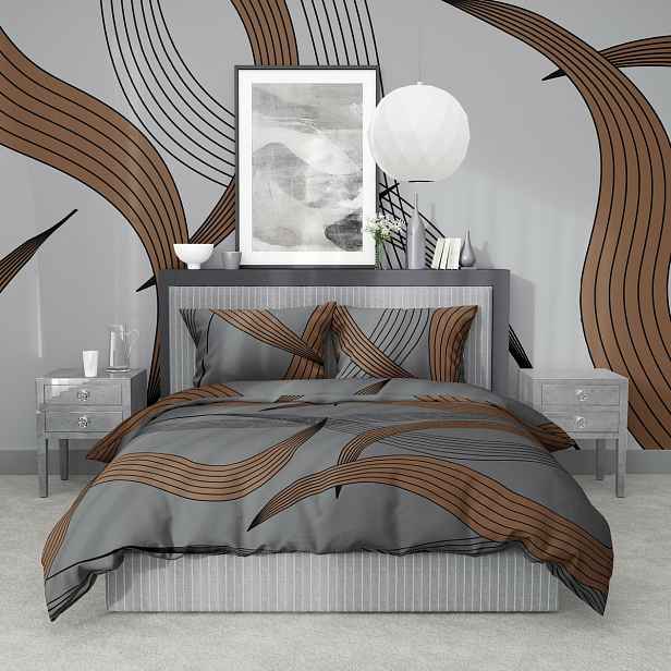 Stanex Bavlněné povlečení Gold Ribbon, 140 x 200 cm, 70 x 90 cm