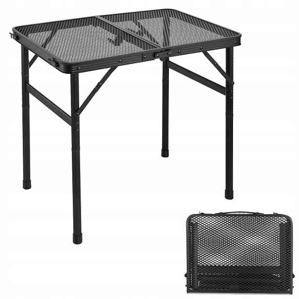 Stůl Metal Skládací kempingový stůl 2v1 Nastavitelná výška 60x40x56 cm