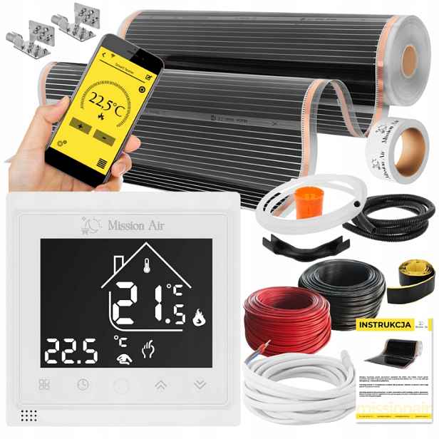 Set Fólie Vyhřívací Podložka Infračervená 10 m² 160 W