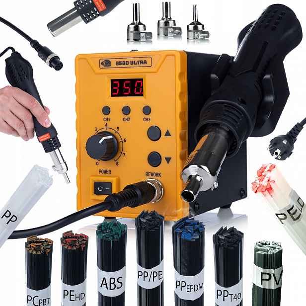 Pájecí Stanice Rosfix 858D Ultra 700W 9 Pojiv Pro Svařování Plastů MIX