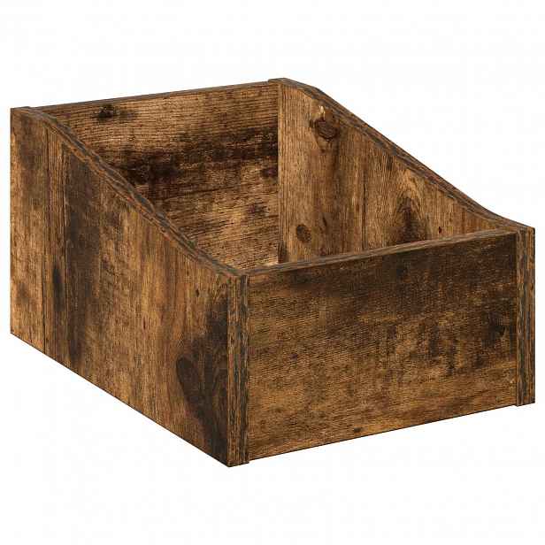 vidaXL Krabice na LP desky Kouřový dub 23 x 33 x 16 cm