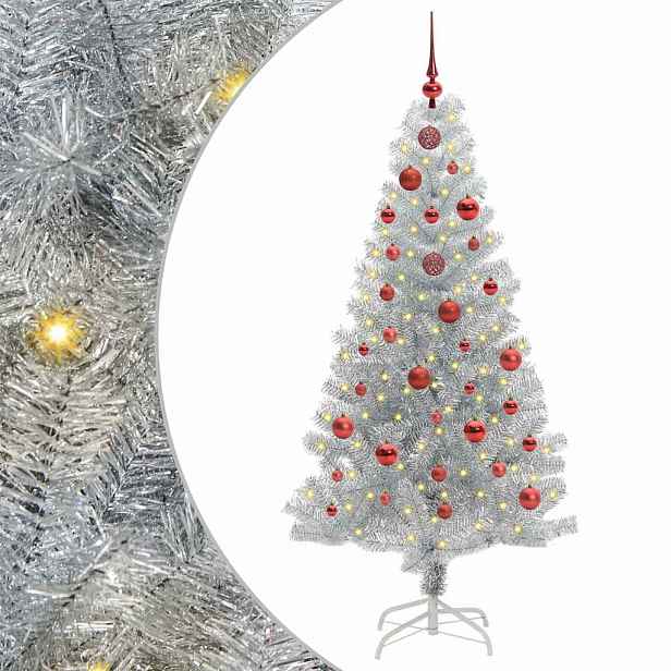 vidaXL Vánoční stromeček Stříbrná 150 cm PET