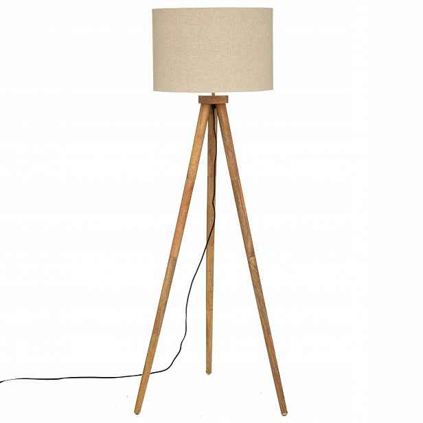 Podlahová Lampa Trojnožka Olga 60X150 CM Béžová Vysoká Dekorativní E 27