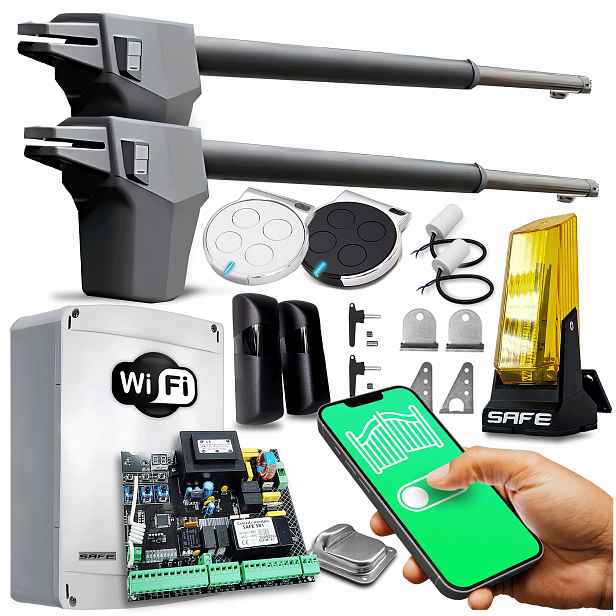 Set Pohon pro Dvojkřídlovou bránu 7 m Wifi lampa Automat pohon ovladače