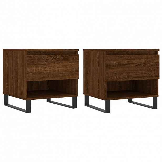vidaXL Konferenční stolky 2 ks hnědý dub 50x46x50 cm kompozitní dřevo