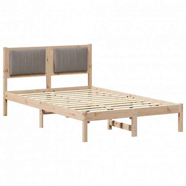 vidaXL Rám postele s čalouněným čelem s čelo Taupe 120 x 200 cm