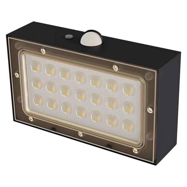 EMOS Solární LED svítidlo BRIXO I s pohybovým čidlem, černé, neutrální bílá