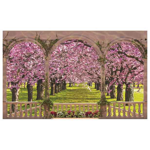 Fototapeta Kvetoucí flizelina Sakura v zahradě Růžový květ 250x175 lepidlo