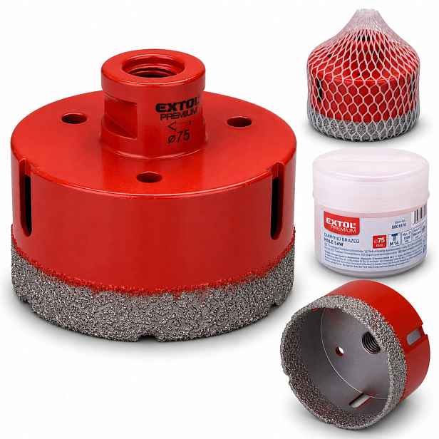 Korunkový Vrták Diamantová korunka na Gres Vrták 75 mm M14 pro dlaždice Glazura
