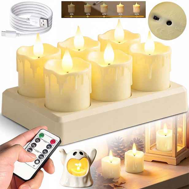 Noční Lampa Led Světlo Svíčky Usb Nabíjení Stmívání Do Obývacího Pokoje Časovačem