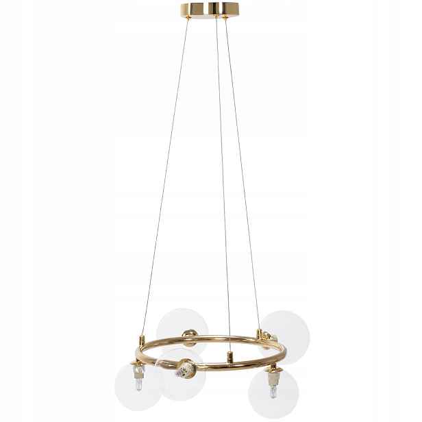 Moderní Závěsná Lampa Ze Skleněných Kuliček Zlaté Barvy