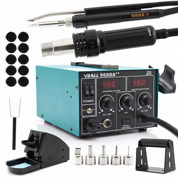 Pájecí Stanice 3V1 Hot Air Páječka Odsávání Par Yihua 968DA++ 780W