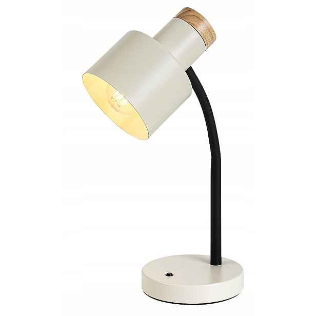 Stolní lampa Pastro černá kostkovaná bílá dřevo 1xE27 20W Rabalux