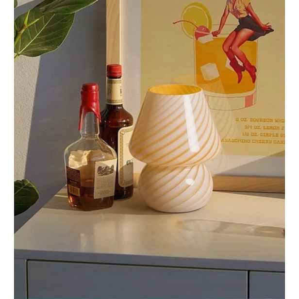 Stolní lampa Skleněná Led houba 5W Vintage Retro Noční Lampa