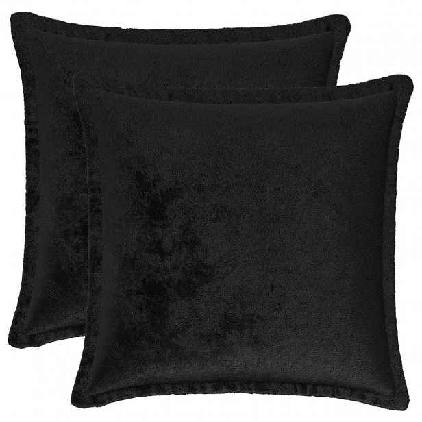 vidaXL Povlak na polštář 2 pcs HOUTEN Černá 30 x 30 cm Flanel