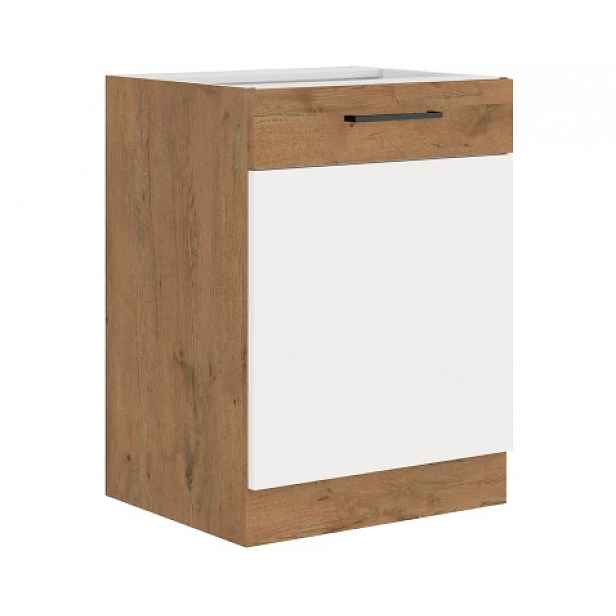 Dolní kuchyňská skříňka Vigo 60D1F,dub lancelot/bílý lesk, šířka 60 cm