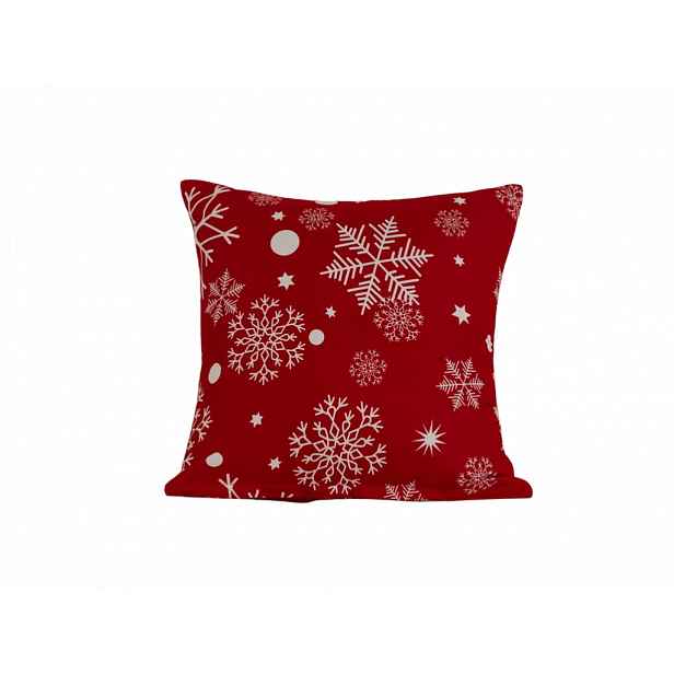 Povlak na polštář z mikrovlákna SNOWFALL 45x45 cm, červený