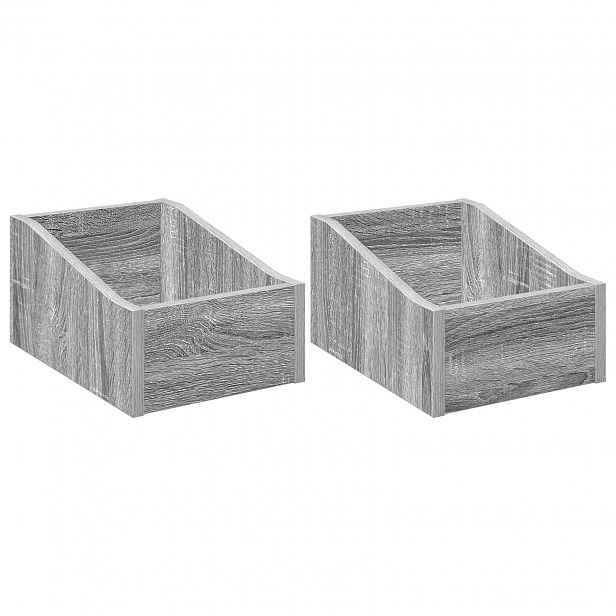 vidaXL Krabice na LP desky 2 ks Šedý Sonoma 23 x 33 x 16 cm