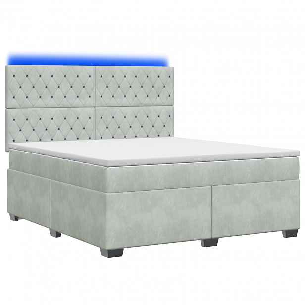 vidaXL Postel boxspring s matrací Světle šedá 140 x 190 cm Samet