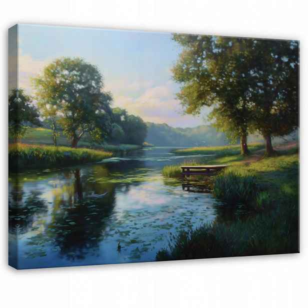 Wallarena PLÁTNO Lesní říční zelená 100x70 cm